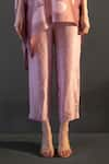 Clos_Pink Dupion Silk Print Abstract Round Geometric Kaftan With Pant _Online_at_Aza_Fashions