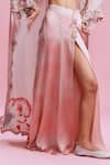 Buy_Dolly J_Pink Satin Print Rafflesia Sweetheart Neck Evara Embellished Cape Skirt Set _Online_at_Aza_Fashions