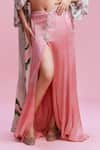 Shop_Dolly J_Pink Satin Print Waterwave Sweetheart Neck Anika Embellished Cape Skirt Set _Online_at_Aza_Fashions