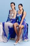 Shop_Dolly J_Blue Chiffon Embellished Bead Square Sitara Watercolour Draped Gown _Online_at_Aza_Fashions