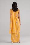 Shop_Pasha India_Yellow Rayon Floral Round Amber Pattern Draped Jumpsuit _at_Aza_Fashions