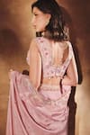 Shop_Anshika Tak Label_Pink Cape And Pant Crepe Embroidered Cutdana Ethereal Elegance Sharara Set _at_Aza_Fashions