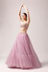 Buy_Anshika Tak Label_Pink Lehenga And Dupatta Net Embroidered Sequin Square Pastel Dream Set _Online_at_Aza_Fashions