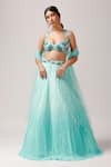 Buy_Anshika Tak Label_Blue Lehenga Crepe Embroidered Sequin Sweetheart Oceanic Serenity Set _at_Aza_Fashions