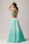 Shop_Anshika Tak Label_Blue Lehenga Crepe Embroidered Sequin Sweetheart Oceanic Serenity Set _at_Aza_Fashions