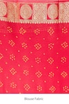 Buy_Suruchi Parakh_Red Banarasi Woven Bandhani Saree With Unstitched Blouse Piece 