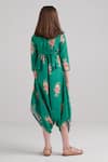 Shop_Pasha India_Green Rayon Floral Jade Pattern Dhoti Jumpsuit _at_Aza_Fashions