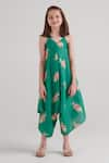 Buy_Pasha India_Green Rayon Floral Jade Pattern Palazzo Jumpsuit _at_Aza_Fashions