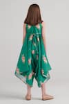 Shop_Pasha India_Green Rayon Floral Jade Pattern Palazzo Jumpsuit _at_Aza_Fashions