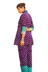 Shop_The Home Affair_Purple Pure Crushed  Lining Tie Bandhani Pattern Kurta Pant Set _Online_at_Aza_Fashions