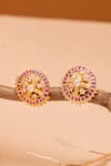 Buy_Gaurish bespoke jewellery_Gold Plated Stone Couler Da Studded Earrings _at_Aza_Fashions