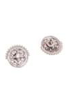 Gaurish bespoke jewellery_Silver Plated Stone Couler Da Studded Round Earrings _Online_at_Aza_Fashions