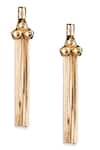 Gaurish bespoke jewellery_Gold Plated Stone Lerez Studded Fringe Earrings _Online_at_Aza_Fashions