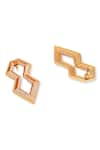 Gaurish bespoke jewellery_Gold Plated Stone Le Losange Enamelled Hexagonal Earrings _Online_at_Aza_Fashions