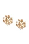 Gaurish bespoke jewellery_Gold Plated Tribal Stud Earrings _Online_at_Aza_Fashions