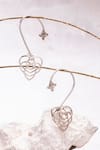 Buy_Gaurish bespoke jewellery_Silver Plated Hexagone Heart Earcuff Earrings _at_Aza_Fashions