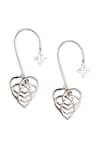 Shop_Gaurish bespoke jewellery_Silver Plated Hexagone Heart Earcuff Earrings _at_Aza_Fashions