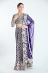 Shop_Ridhi Mehra_Purple Embroidery Sequin V Neck Work Fishcut Lehenga Set _Online_at_Aza_Fashions