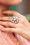 Kaari_Red Polki Kashvi Utrai Embellished Ring _Online_at_Aza_Fashions