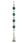 Kaari_Green Vellore Polki Chhaya And Pearl Embellished Bracelet _Online_at_Aza_Fashions