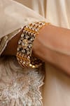 Buy_Kaari_Blue Enamel Dor Polki Embellished Lose Bracelet _at_Aza_Fashions