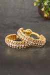 Buy_Kaari_Gold Plated Moissanite Polki Barkha Embellished Poronchi Bracelet - Single Pc _at_Aza_Fashions