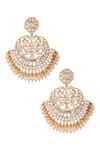 Kaari_Gold Plated Vellore Polki Mihika Crest Chandbalis _Online_at_Aza_Fashions