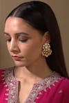 Buy_Kaari_Gold Plated Vellore Polki Bloom Tara Embellished Drop Earrings _at_Aza_Fashions