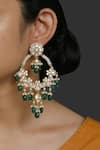 Buy_Kaari_Gold Plated Vellore Polki Gauri Jharna Chandbalis _at_Aza_Fashions