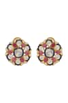 Buy_Kaari_Gold Plated Polki Kashvi Phool Utrai Studs _Online_at_Aza_Fashions