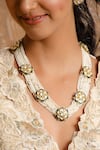 Kaari_Blue Vellore Polki Ayat Flora Pearl Necklace Set _Online_at_Aza_Fashions