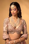 Kaari_Gold Plated Vellore Polki Aarya And Pearl Embellished Layered Necklace _Online_at_Aza_Fashions