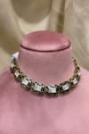 Buy_Kaari_Gold Plated Moissanite Polki Neelkamal Enamelled Choker 