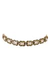 Shop_Kaari_Gold Plated Moissanite Polki Neelkamal Enamelled Choker 