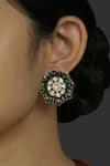 Buy_Kaari_Gold Plated Vellore Polki Fatima Bloom Utrai Studs _at_Aza_Fashions