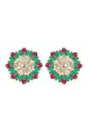 Buy_Kaari_Gold Plated Vellore Polki Fatima Bloom Utrai Studs _Online_at_Aza_Fashions