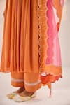 Shop_Label RSD_Orange Satin Georgette Embroidery Bloom V Lunar Blossom Anarkali Palazzo Set _Online_at_Aza_Fashions