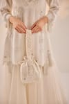 Shop_Label RSD_Ivory Pearl Misty Bloom Embellished Potli Bag _at_Aza_Fashions