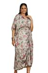 Buy_Mamicha_Ivory Amira Modal Printed Floral V Neck Kaftan Dress _Online_at_Aza_Fashions