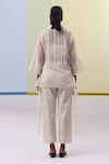 Shop_Sue Mue_Off White Handwoven Chanderi Mulmul Eman Side Tie Asymmetric With Pant _at_Aza_Fashions