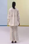 Shop_Sue Mue_Off White Pure Linen Embroidered Silk Thread Diwa Floral Tunic With Pant _at_Aza_Fashions