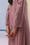 Shop_Sue Mue_Pink Pure Silk Georgette Embroidery Sequin Hana Petunia Zari Pearl Kurta Set _Online_at_Aza_Fashions