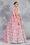 Buy_Sue Mue_Pink Pure Silk Organza Embroidery Mehwish Glory Bloom Thread Bridal Lehenga Set _Online_at_Aza_Fashions