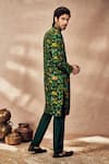 Shop_Masaba_Green Raw Silk Printed Tropical Kurta _at_Aza_Fashions