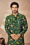 Buy_Masaba_Green Raw Silk Printed Tropical Kurta _Online_at_Aza_Fashions