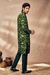 Shop_Masaba_Green Raw Silk Printed Tropical Rhapsody Kurta And Pant Set _at_Aza_Fashions