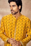 Buy_Masaba_Yellow Raw Silk Printed Pixie Dust Kurta _Online_at_Aza_Fashions