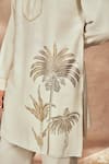 Buy_Masaba_Ivory Tussar Silk Printed Palm Bloom Kurta _Online_at_Aza_Fashions