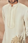 Masaba_Ivory Tussar Silk Printed Palm Bloom Kurta _at_Aza_Fashions