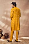 Shop_Masaba_Yellow Crepe Silk Print Mystic Foil Kurta _at_Aza_Fashions